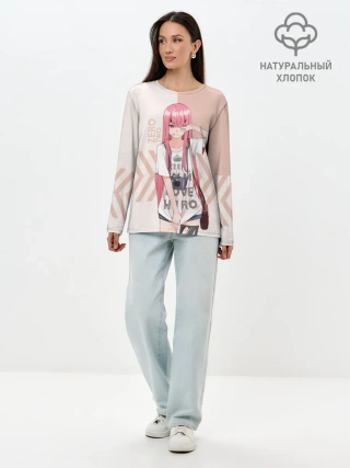 Лонгслив женский. Хлопок / Darling in the Franxx Zero Two