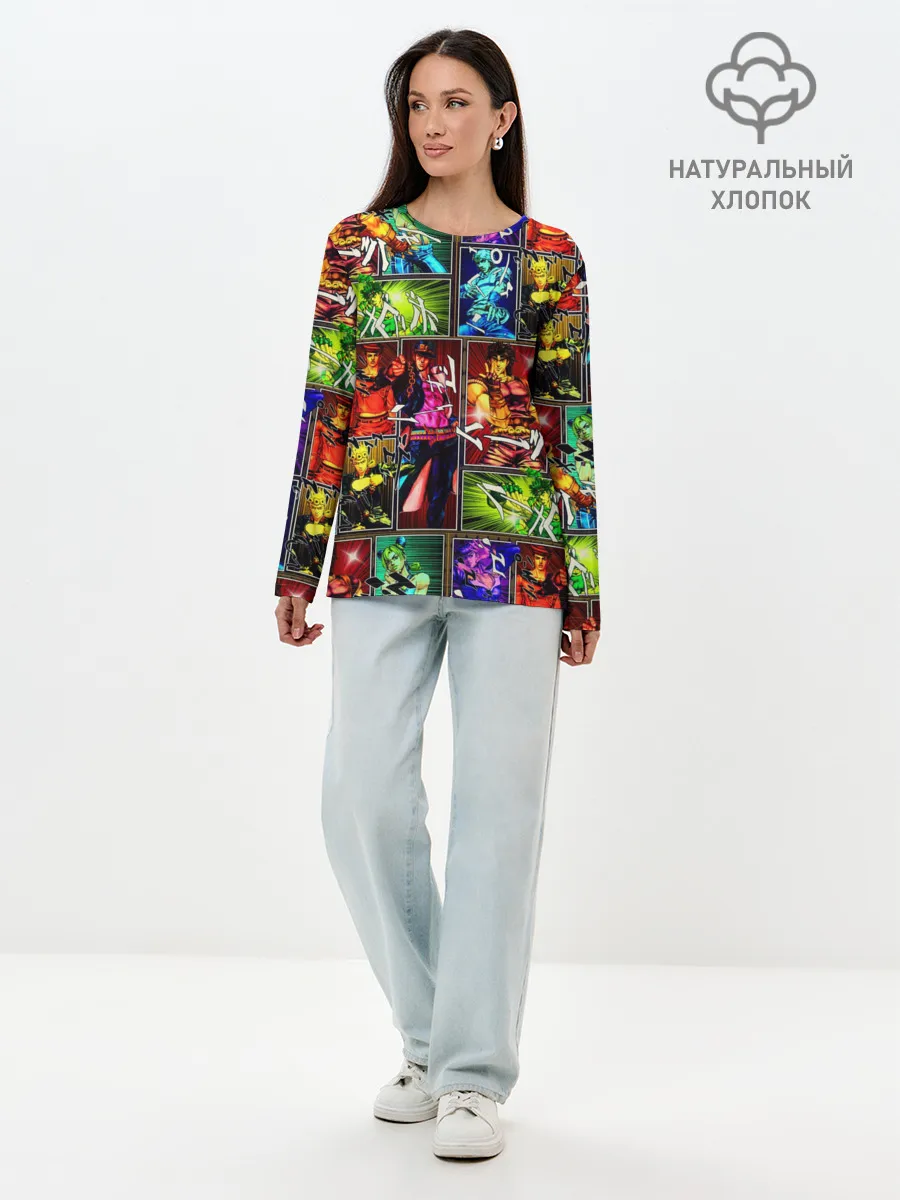 Лонгслив женский. Хлопок / Джоджо пендлетон хамон паттерн