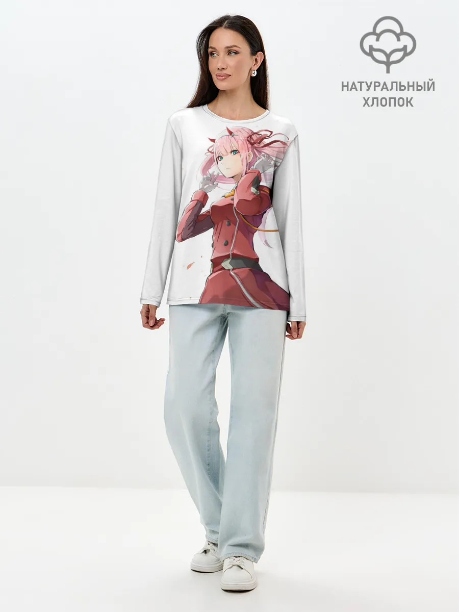 Лонгслив женский. Хлопок / ноль два ветер