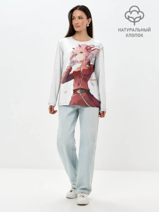 Лонгслив женский. Хлопок / ноль два ветер