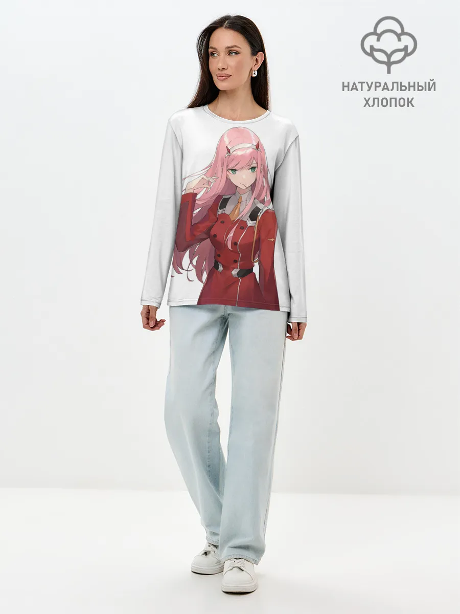 Лонгслив женский. Хлопок / ноль два волосы