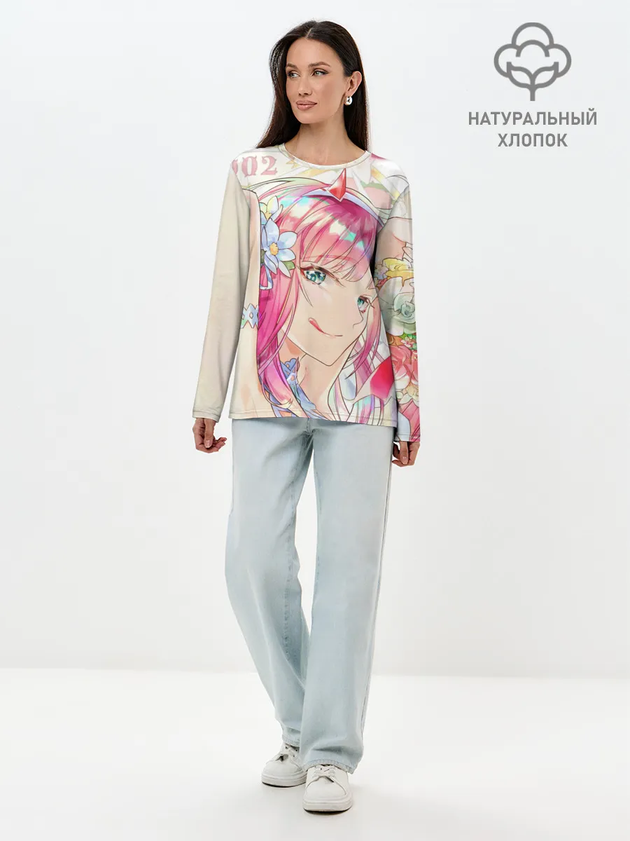 Лонгслив женский. Хлопок / ноль два милая