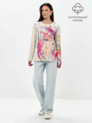 Лонгслив женский. Хлопок / ноль два милая