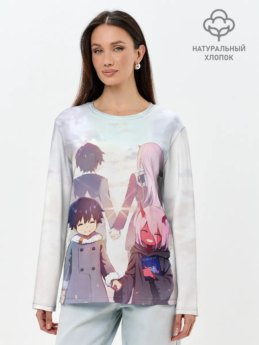 Лонгслив женский. Хлопок / Ноль два и Хиро
