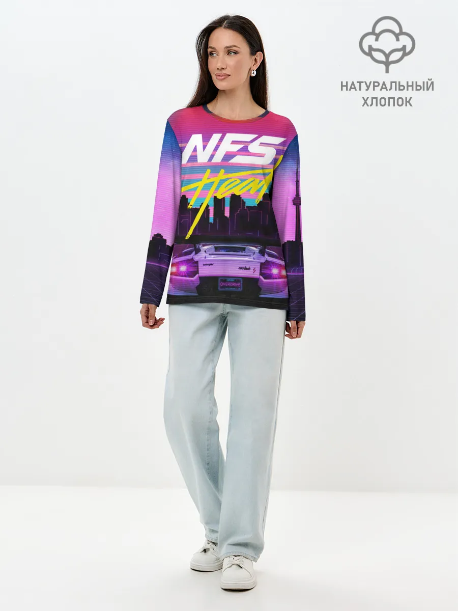 Лонгслив женский. Хлопок / Need For Speed Heat