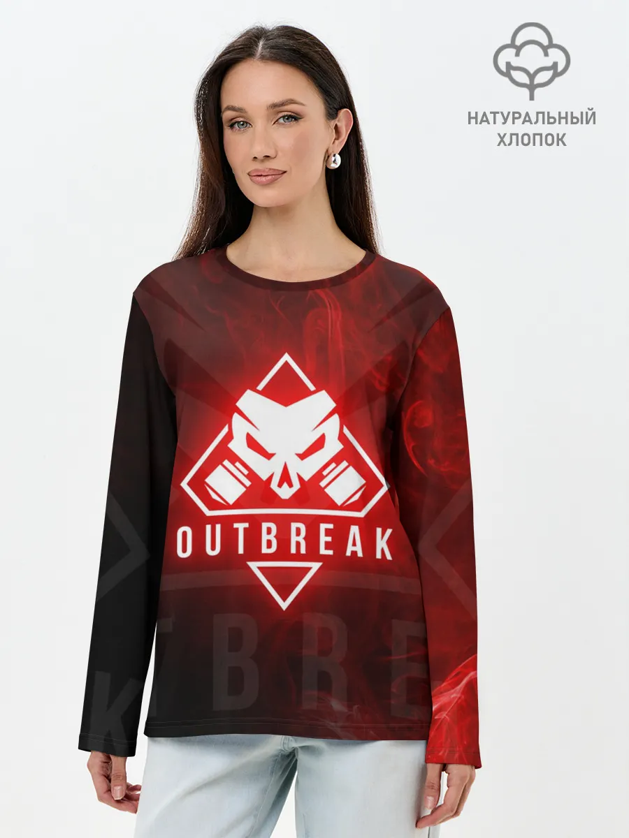 Лонгслив женский. Хлопок / RAINBOW SIX SIEGE OUTBREAK