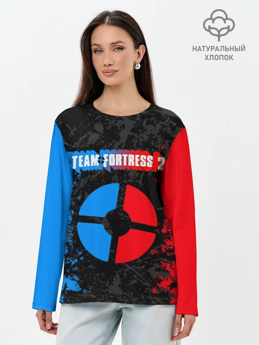 Лонгслив женский. Хлопок / TEAM FORTRESS 2 RED VS BLUE