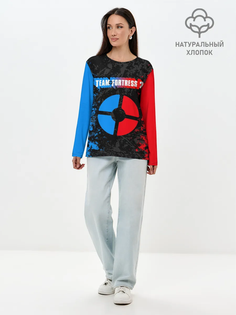 Лонгслив женский. Хлопок / TEAM FORTRESS 2 RED VS BLUE