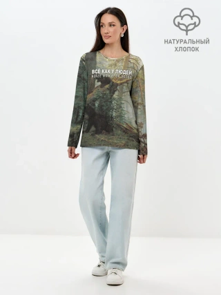 Лонгслив женский. Хлопок / Все как у людей