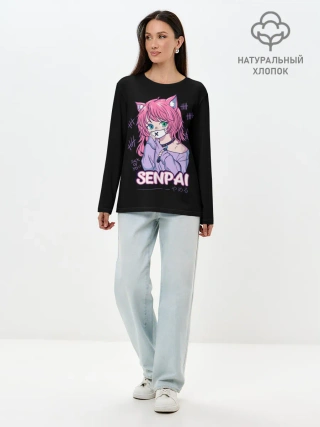 Лонгслив женский. Хлопок / Senpai