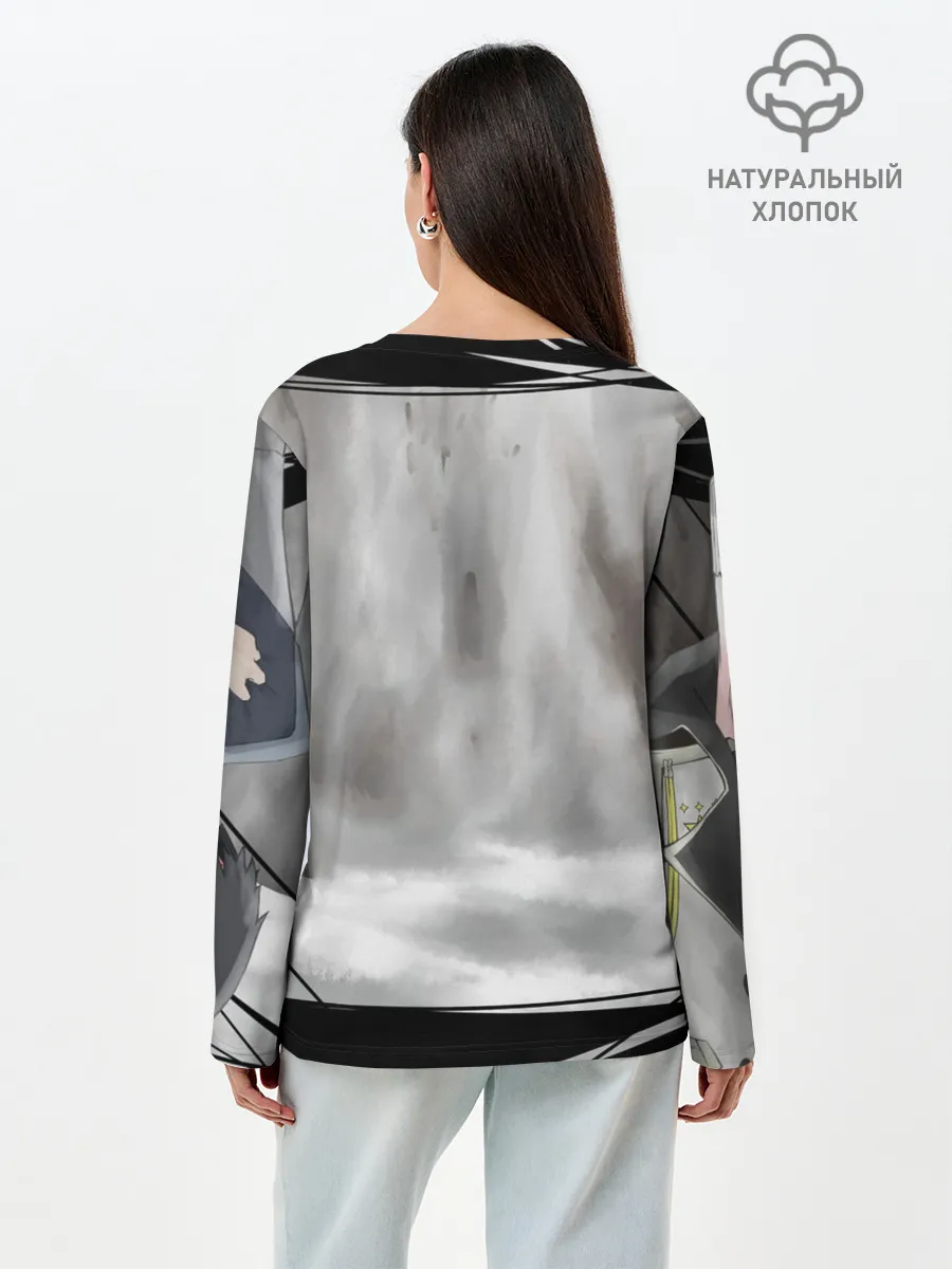 Лонгслив женский. Хлопок / ноль два перевертыш