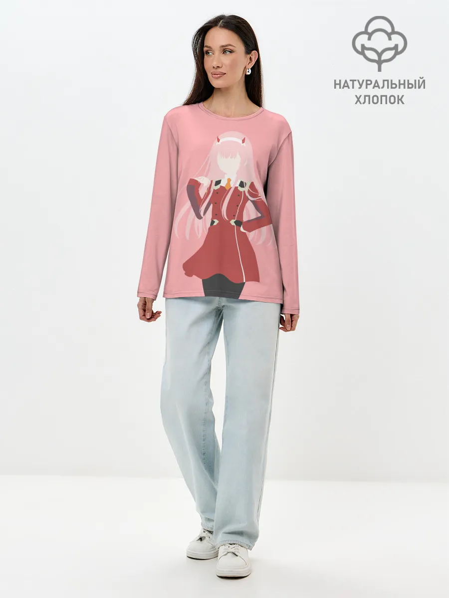 Лонгслив женский. Хлопок / ноль два минимал