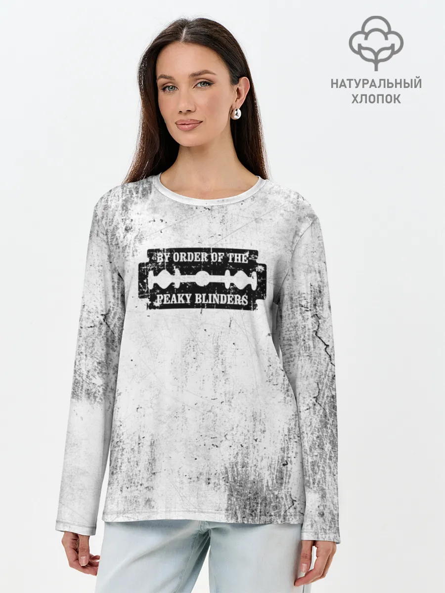 Лонгслив женский. Хлопок / Острые козырьки