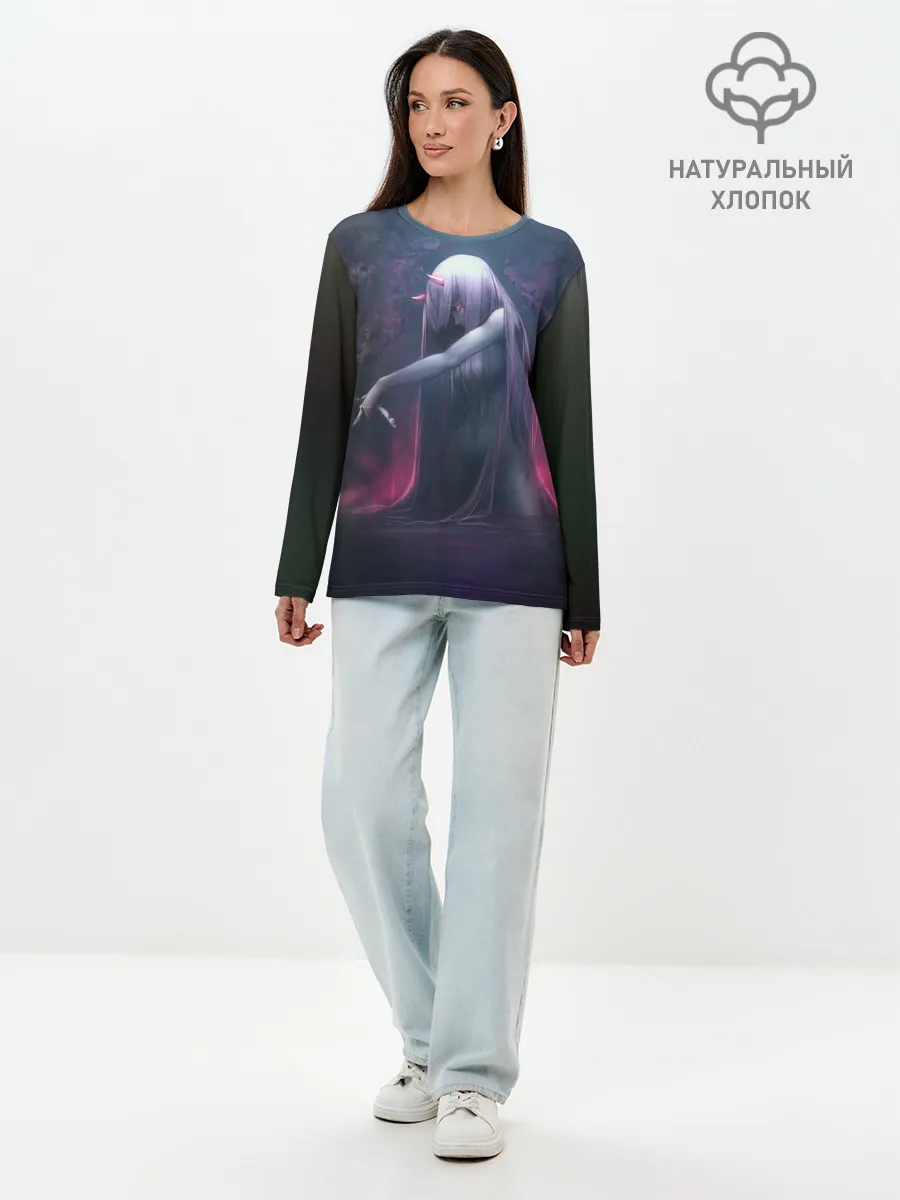 Лонгслив женский. Хлопок / ноль два облик