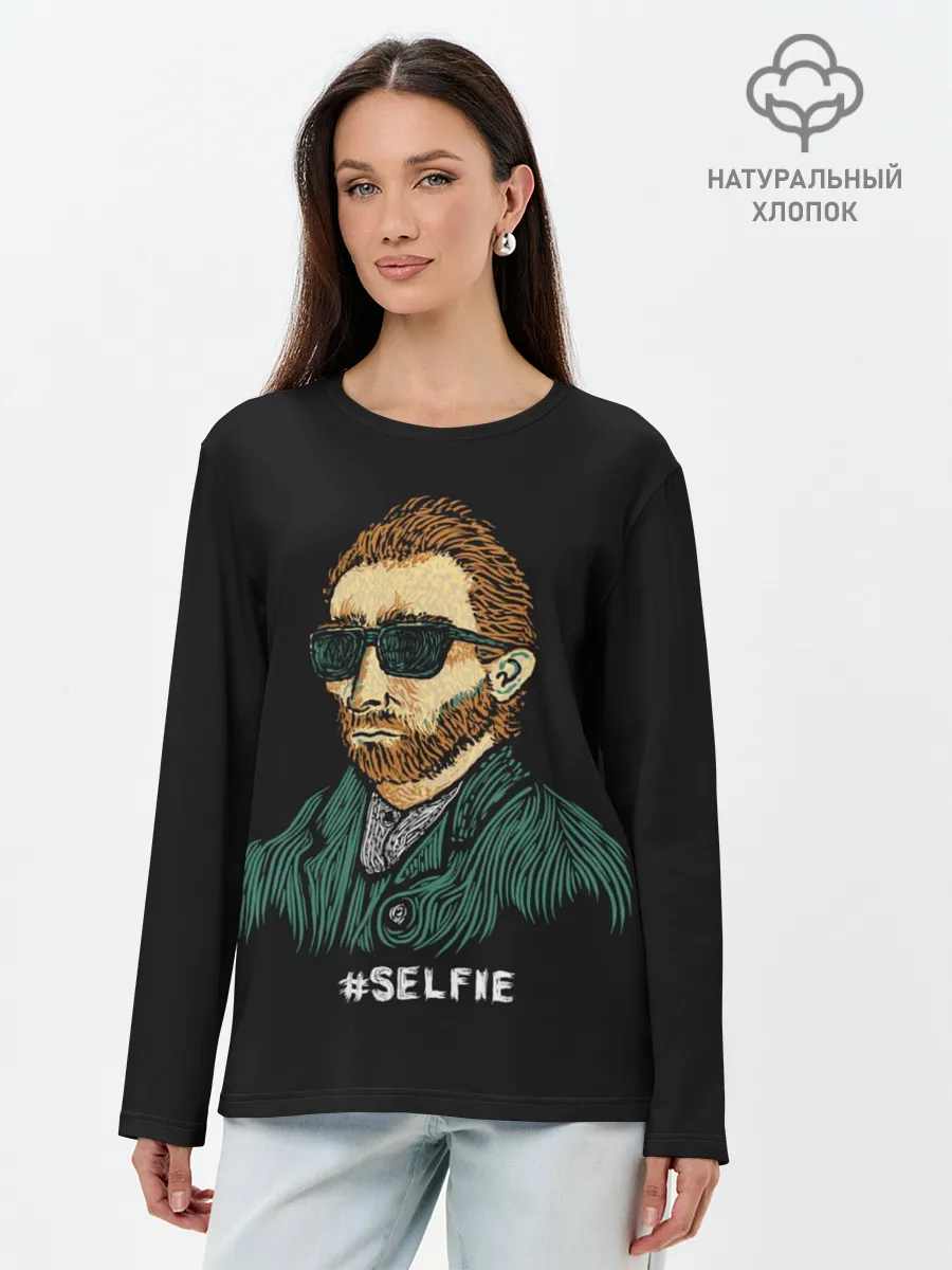Лонгслив женский. Хлопок / Ван Гог