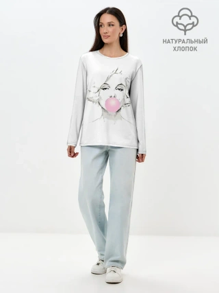 Лонгслив женский. Хлопок / Мэрилин Монро