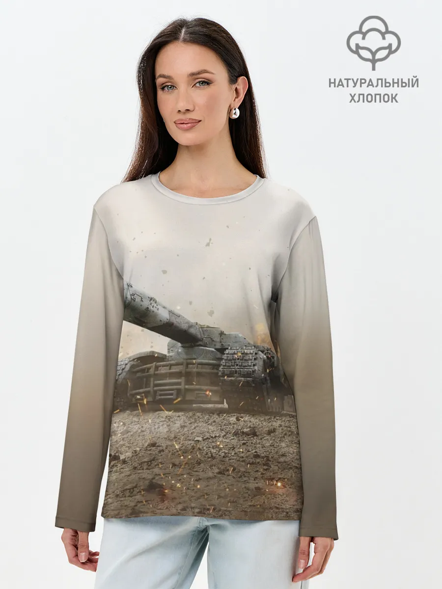 Лонгслив женский. Хлопок / Танки