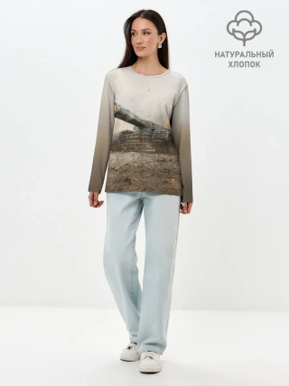 Лонгслив женский. Хлопок / Танки