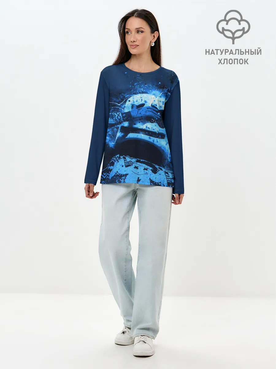 Лонгслив женский. Хлопок / Marshmello