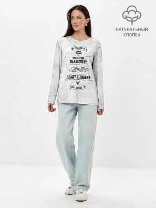 Лонгслив женский. Хлопок / Острые козырьки