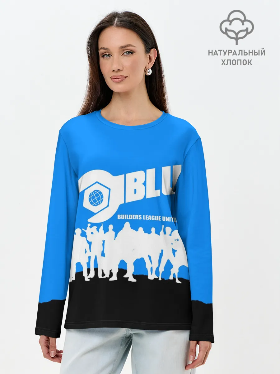 Лонгслив женский. Хлопок / TEAM FORTRESS 2 BLUE TEAM