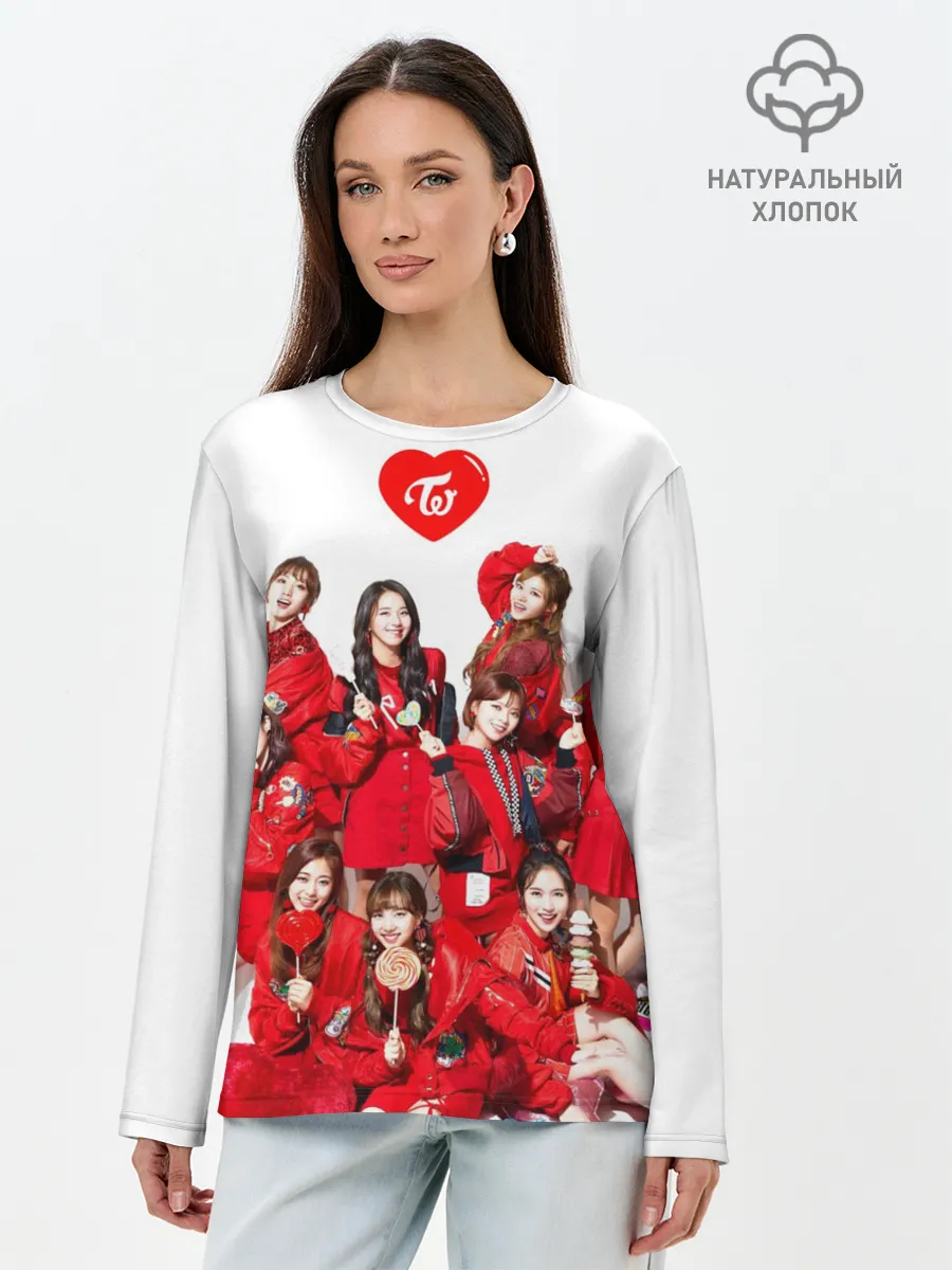 Лонгслив женский. Хлопок / TWICE