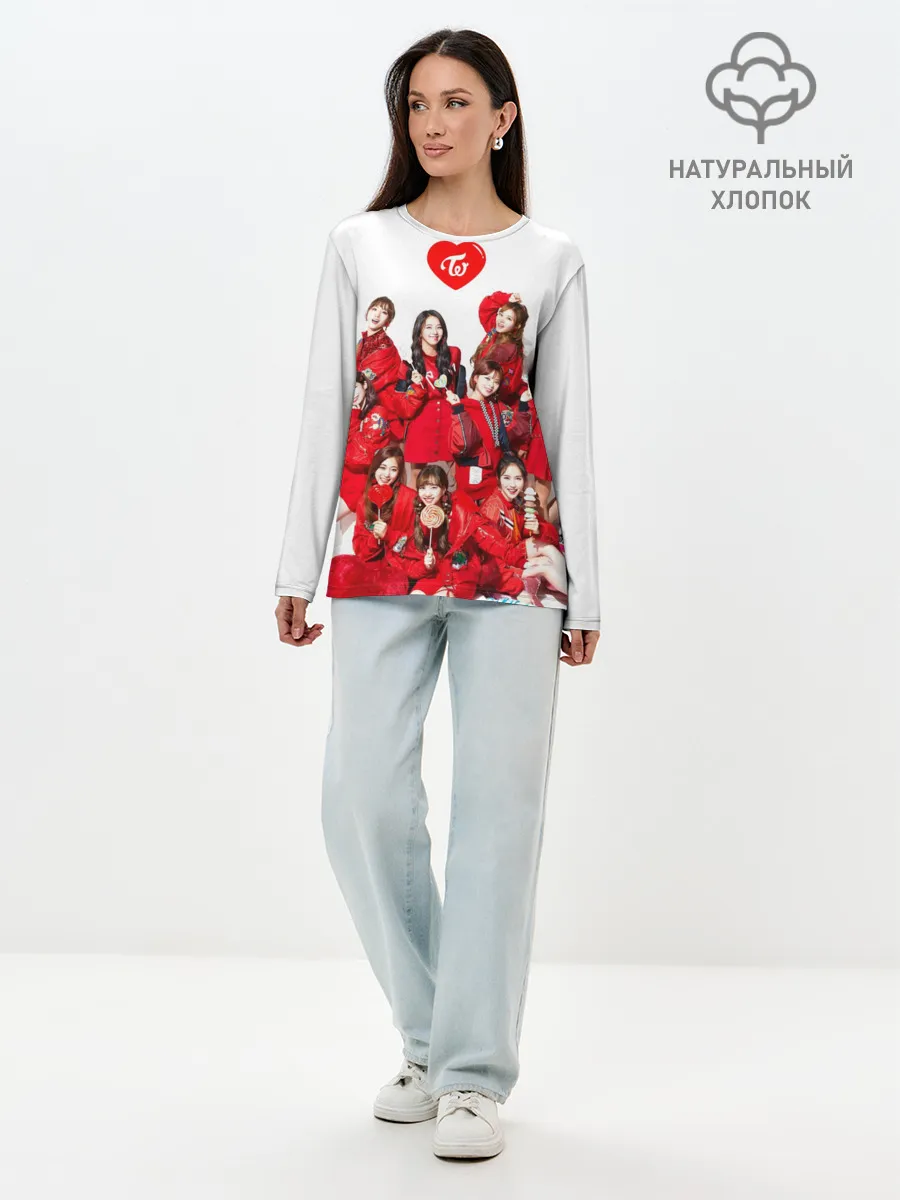Лонгслив женский. Хлопок / TWICE