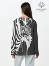 Лонгслив женский. Хлопок / Зебра