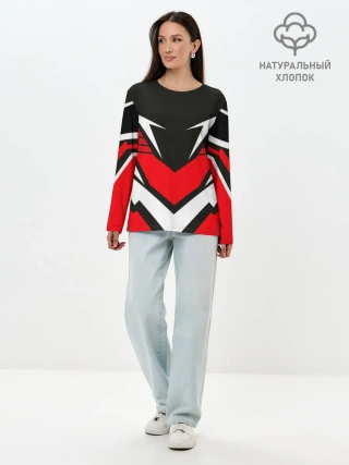 Лонгслив женский. Хлопок / Sports geometry 4