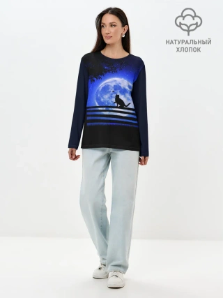 Лонгслив женский. Хлопок / КОТИК