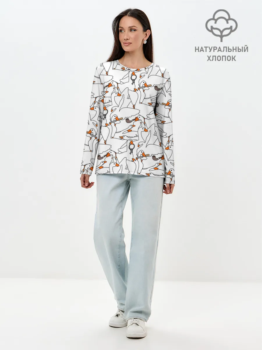 Лонгслив женский. Хлопок / Злой гусь