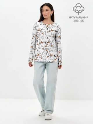 Лонгслив женский. Хлопок / Злой гусь