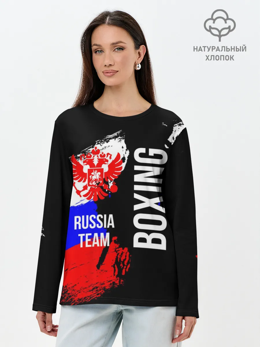 Лонгслив женский. Хлопок / Boxing Russia Team