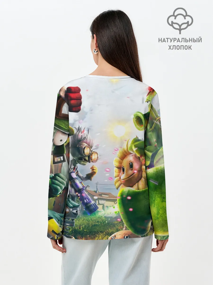Лонгслив женский. Хлопок / Plants vs Zombies.