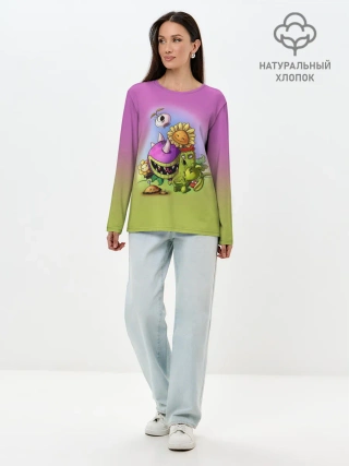 Лонгслив женский. Хлопок / Plants vs. Zombies