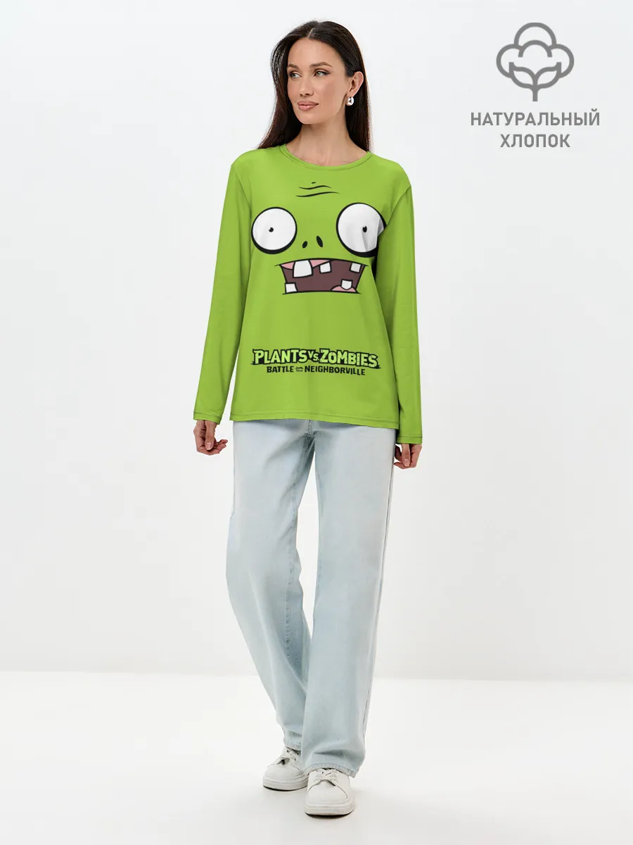Лонгслив женский. Хлопок / Plants vs Zombies | Зомби.