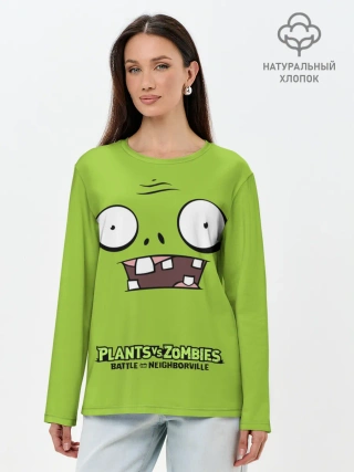 Лонгслив женский. Хлопок / Plants vs Zombies | Зомби.