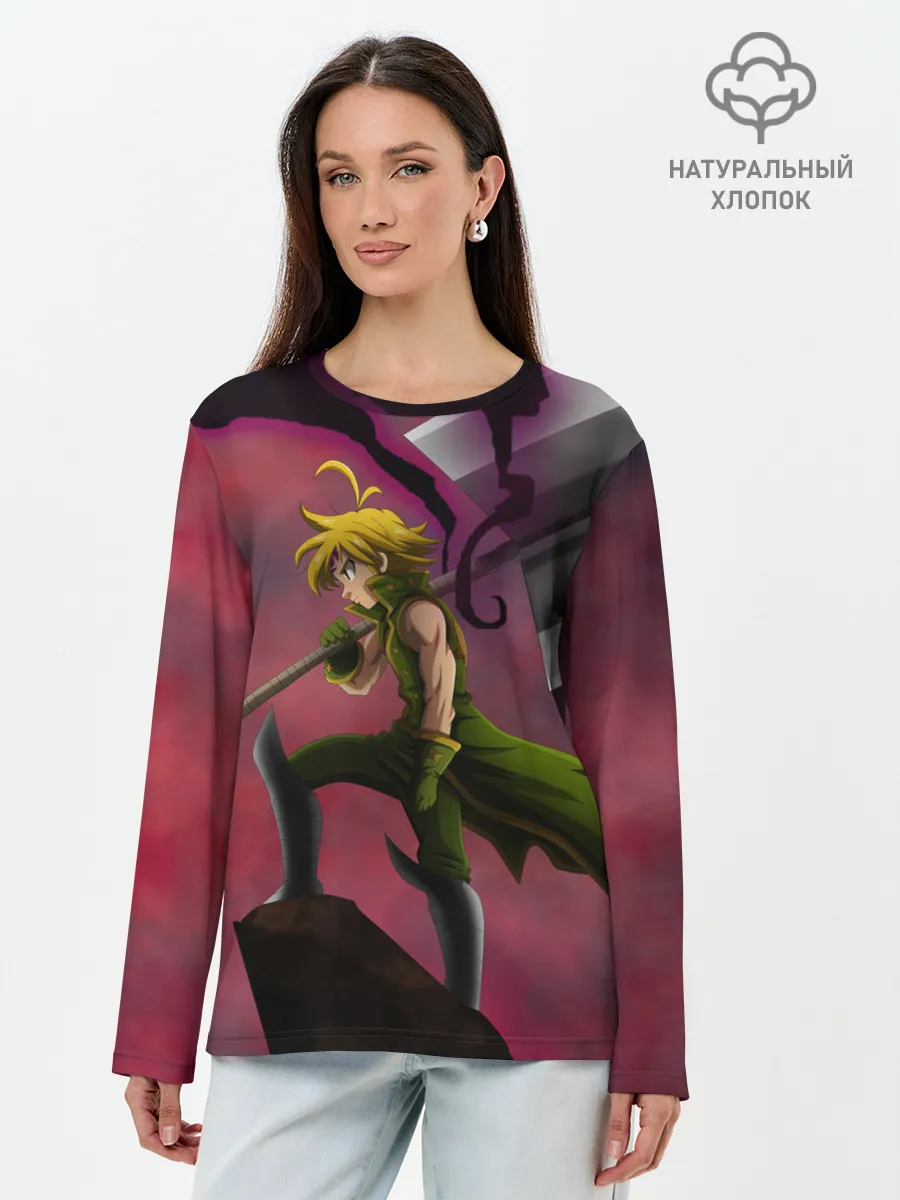 Лонгслив женский. Хлопок / Meliodas с большим топором