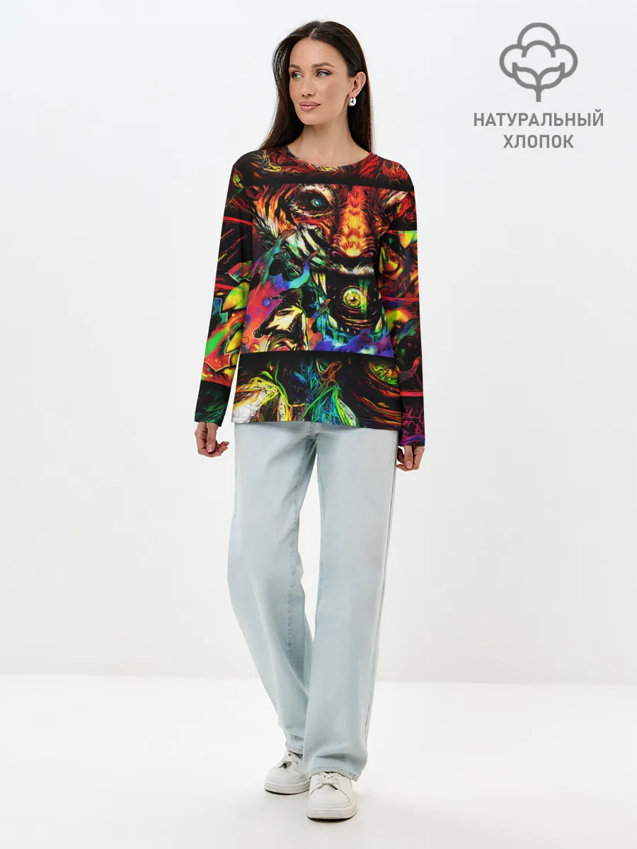 Лонгслив женский. Хлопок / HOTLINE MIAMI