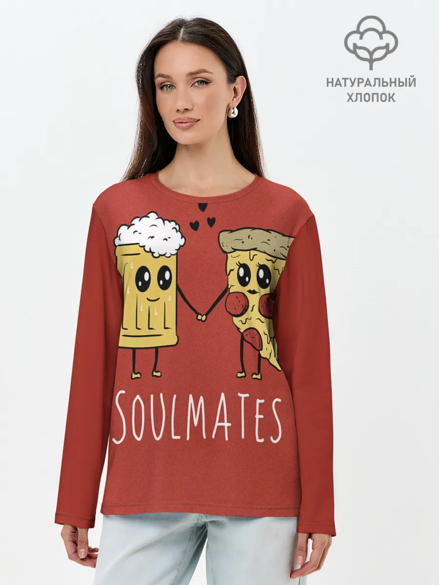 Лонгслив женский. Хлопок / Beer