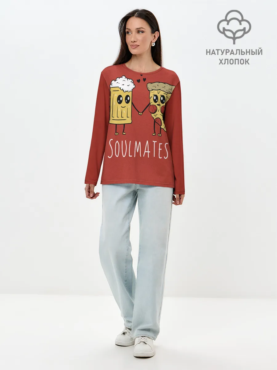 Лонгслив женский. Хлопок / Beer