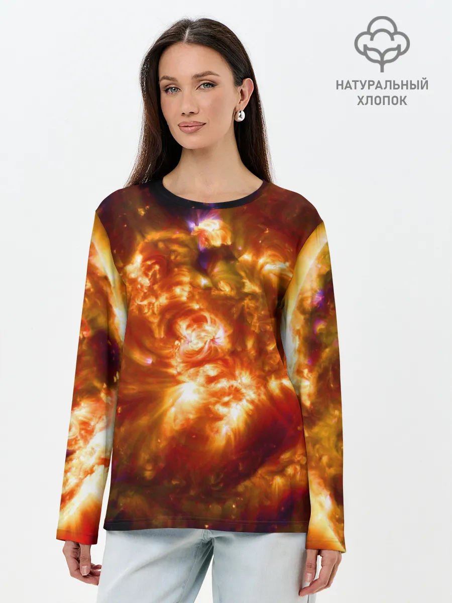 Лонгслив женский. Хлопок / Звезда