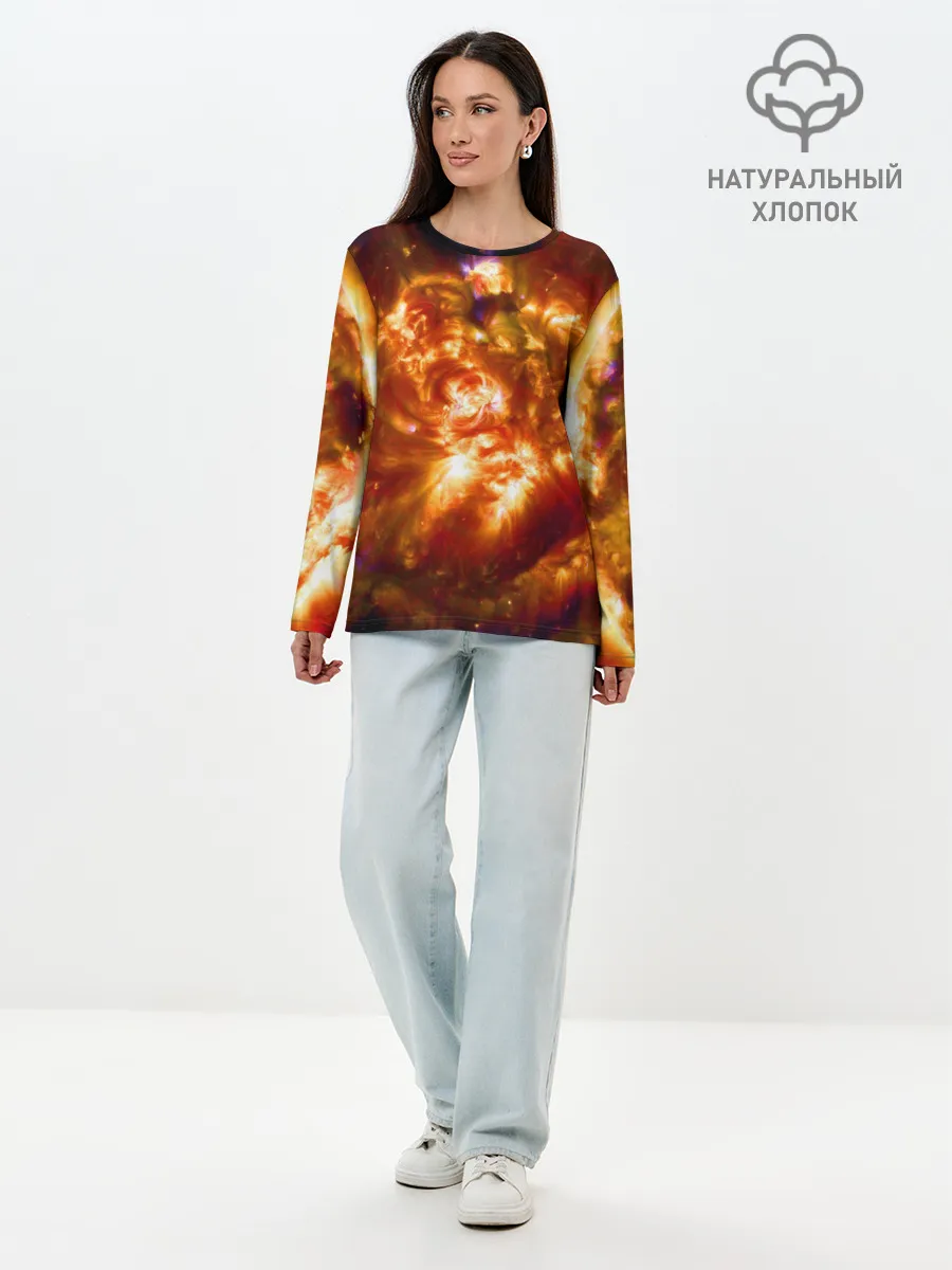 Лонгслив женский. Хлопок / Звезда