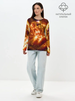 Лонгслив женский. Хлопок / Звезда