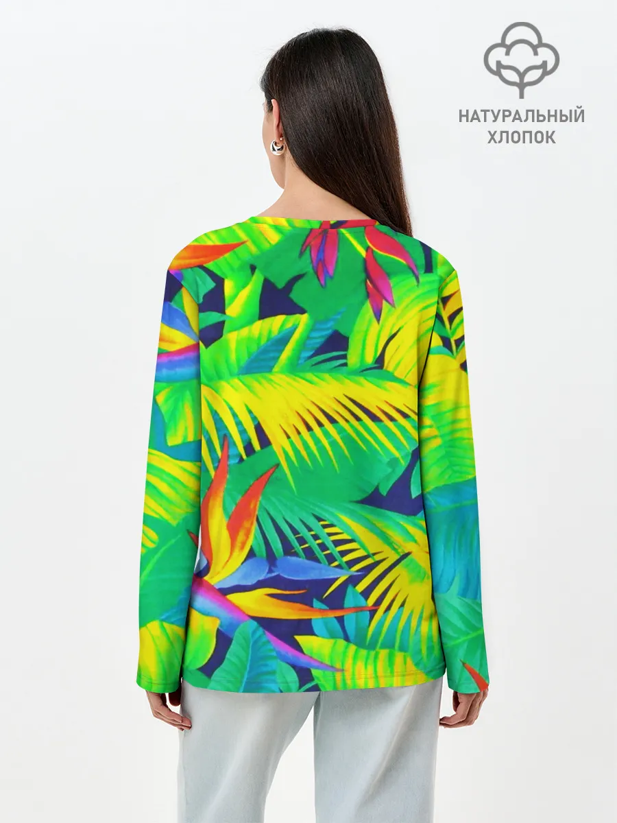 Лонгслив женский. Хлопок / ТРОПИКИ