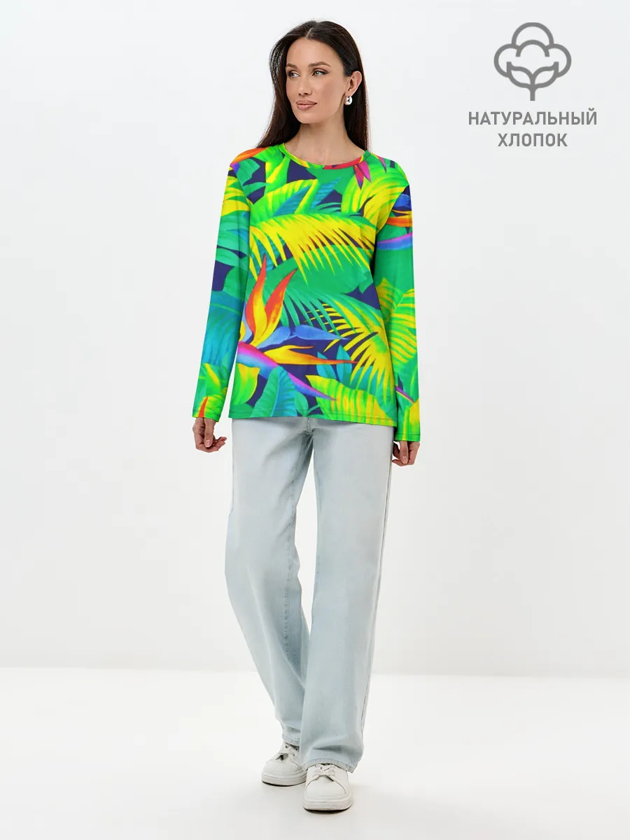 Лонгслив женский. Хлопок / ТРОПИКИ