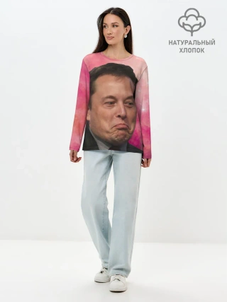 Лонгслив женский. Хлопок / КАК ТЕБЕ ТАКОЕ ИЛОН МАСК?