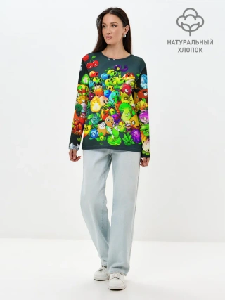 Лонгслив женский. Хлопок / Plants vs. Zombies