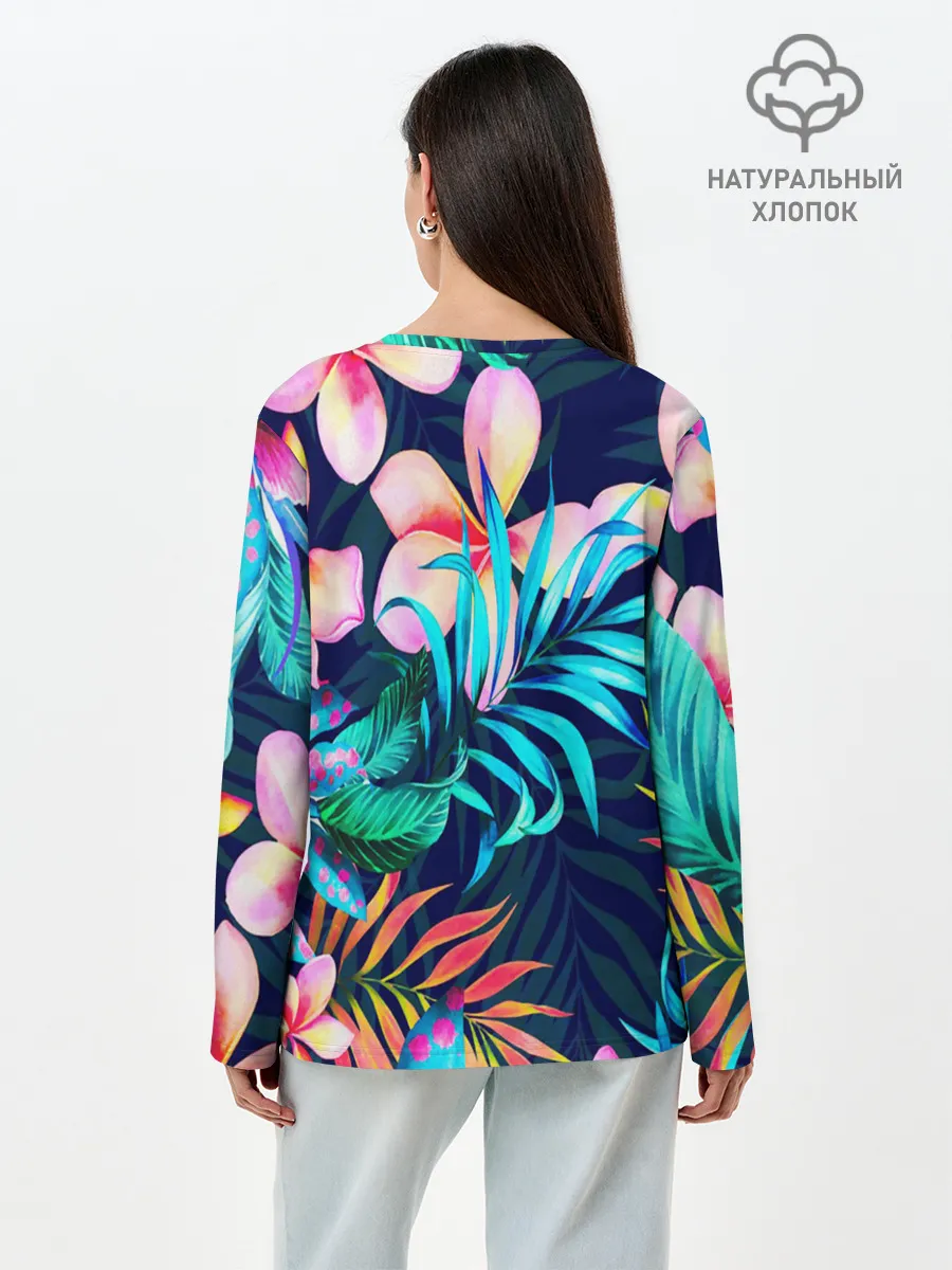 Лонгслив женский. Хлопок / TROPIC FLOWER