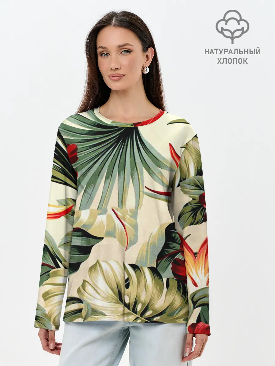 Лонгслив женский. Хлопок / ТРОПИКИ
